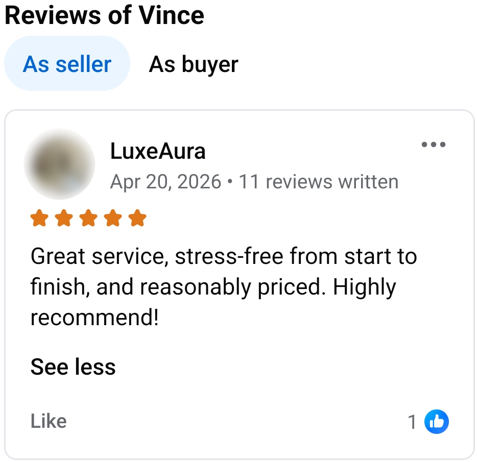 Great service, stress-free from start to finish, and reasonably priced. Highly recommend!